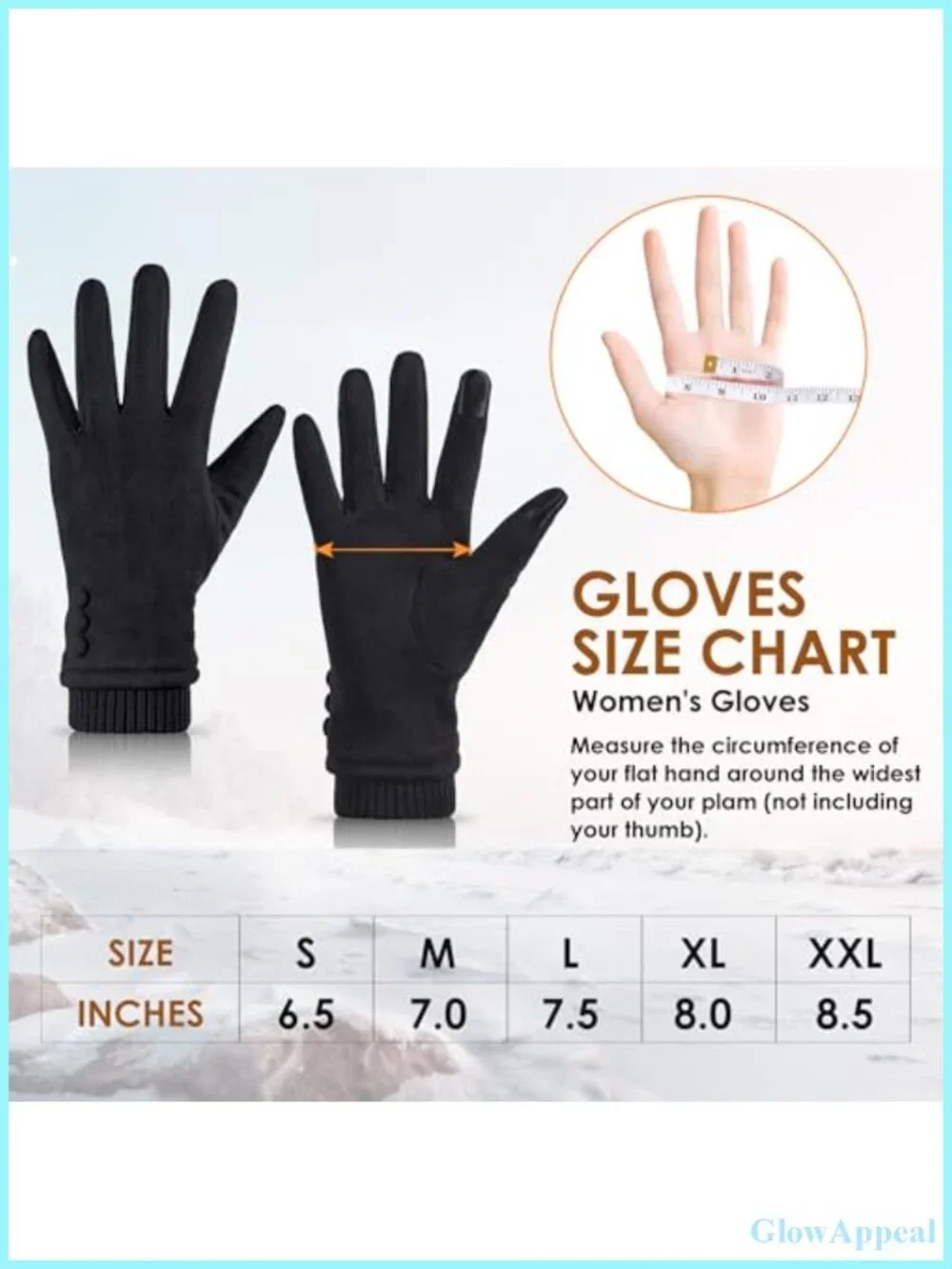 Women's Suede Gloves for Cold Weather, Fleece Lined Touchscreen Winter